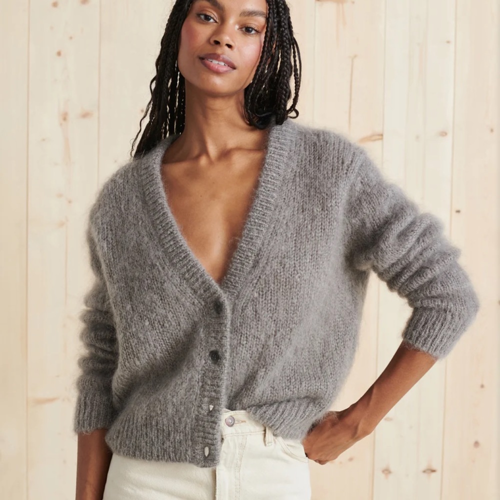 Jenni Kayne Mohair Sweater, Size Small in color Fog
